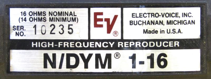 エレクトロボイス ElectroVoice N/DYM-1 ドライバー